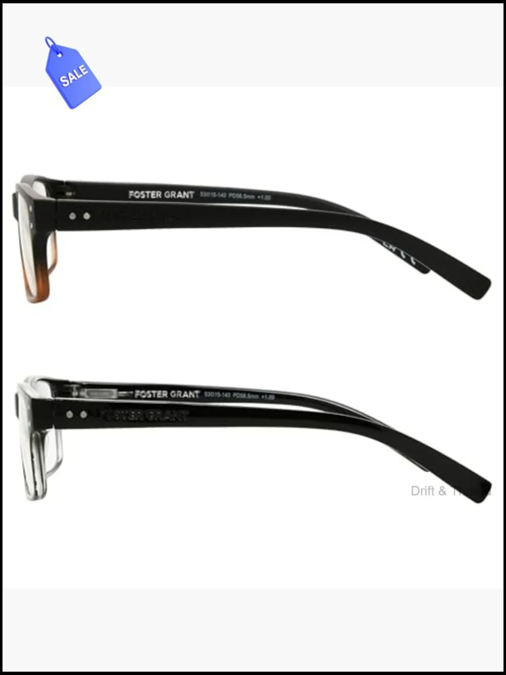 2-Pack Reading Glasses Square Spring Hinge Case Included
